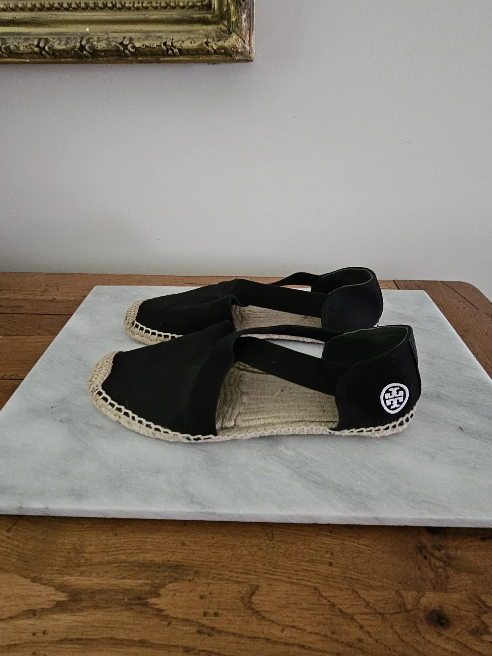 Tory Burch Black Espadrille Flats
